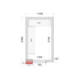 Chambre froide négative CRNF1524 Blanc 1500 x 2400 x 2200 mm 44228 TEFCOLD-mondialchr.com
