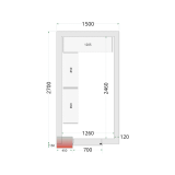 Chambre froide négative CRNF1527 Blanc 1500 x 2700 x 2200 mm 44229 TEFCOLD-mondialchr.com