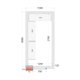 Chambre froide négative CRNF1530 Blanc 1500 x 3000 x 2200 mm 44230 TEFCOLD-mondialchr.com