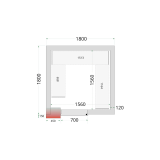 Chambre froide négative CRNF1818 Blanc 1800 x 1800 x 2200 mm 44231 TEFCOLD-mondialchr.com
