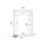 Chambre froide négative CRNF1824 Blanc 1800 x 2400 x 2200 mm 44233 TEFCOLD-mondialchr.com