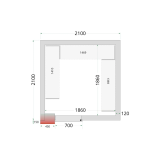 Chambre froide négative CRNF21 21Blanc 2100 x 2100 x 2200 mm 44236 TEFCOLD-mondialchr.com