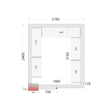 Chambre froide négative CRNF2124 Blanc 2100 x 2400 x 2200 mm 44237 TEFCOLD-mondialchr.com