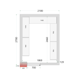 Chambre froide négative CRNF2127 Blanc 2100 x 2700 x 2200 mm 44238 TEFCOLD-mondialchr.com