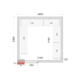 Chambre froide négative CRNF2424 Blanc 2400 x 2400 x 2200 mm 44240 TEFCOLD-mondialchr.com