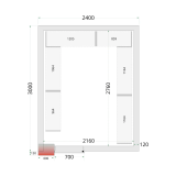 Chambre froide négative CRNF2430 Blanc 2400 x3000 x 2200 mm 44242 TEFCOLD-mondialchr.com