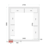 Chambre froide négative CRNF2730 Blanc 2700 x3000 x 2200 mm 44244 TEFCOLD-mondialchr.com