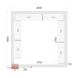 Chambre froide négative CRNF3030 Blanc 3000 x3000 x 2200 mm 44245 TEFCOLD-mondialchr.com