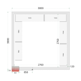Chambre froide négative CRNF3030WD Blanc 3000 x 3000 x 2200 mm  49688 TEFCOLD-mondialchr.com