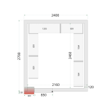 Chambre froide négative CRNF2427WD Blanc 2400 x 2700 x 2200 mm 51059 TEFCOLD-mondialchr.com