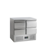 Comptoir pour saladette SA914  4 tiroirs GN1/1 pces Inox 16495 TEFCOLD-mondialchr.com
