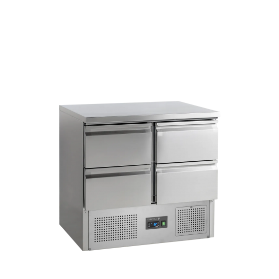 Comptoir pour saladette SA914  4 tiroirs GN1/1 pces Inox 16495 TEFCOLD-mondialchr.com
