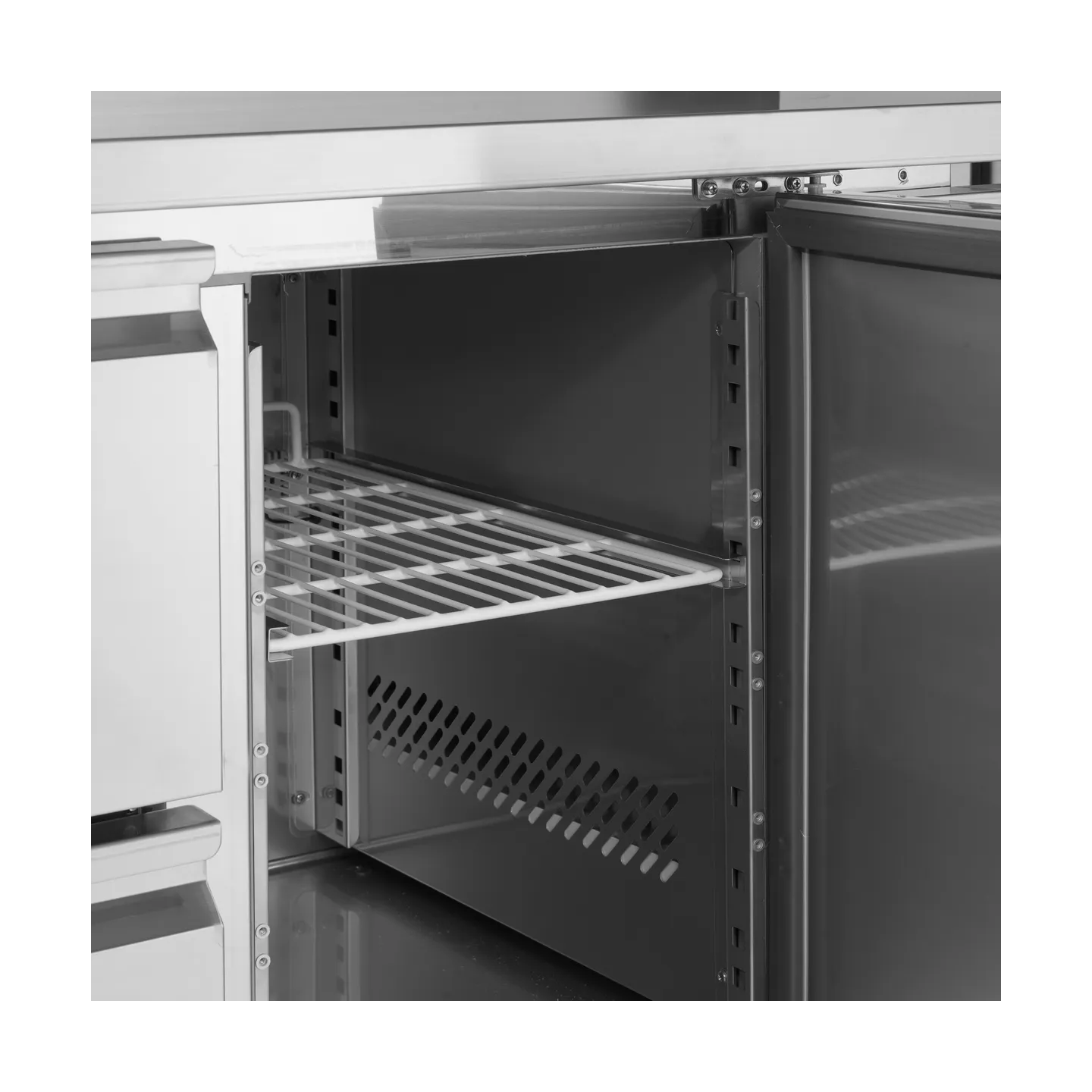 Comptoir pour saladette réfrigéré CK7210 2 portes GN1/1 Inox 17672 TEFCOLD-mondialchr.com