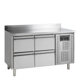 Comptoir pour saladette réfrigéré CK7240 4 tiroirs GN1/1 pcesInox 17678 TEFCOLD-mondialchr.com