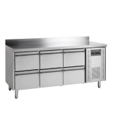 Comptoir pour saladette réfrigéré CK7360  6 tiroirs GN1/1 pces Inox 17692TEFCOLD-mondialchr.com