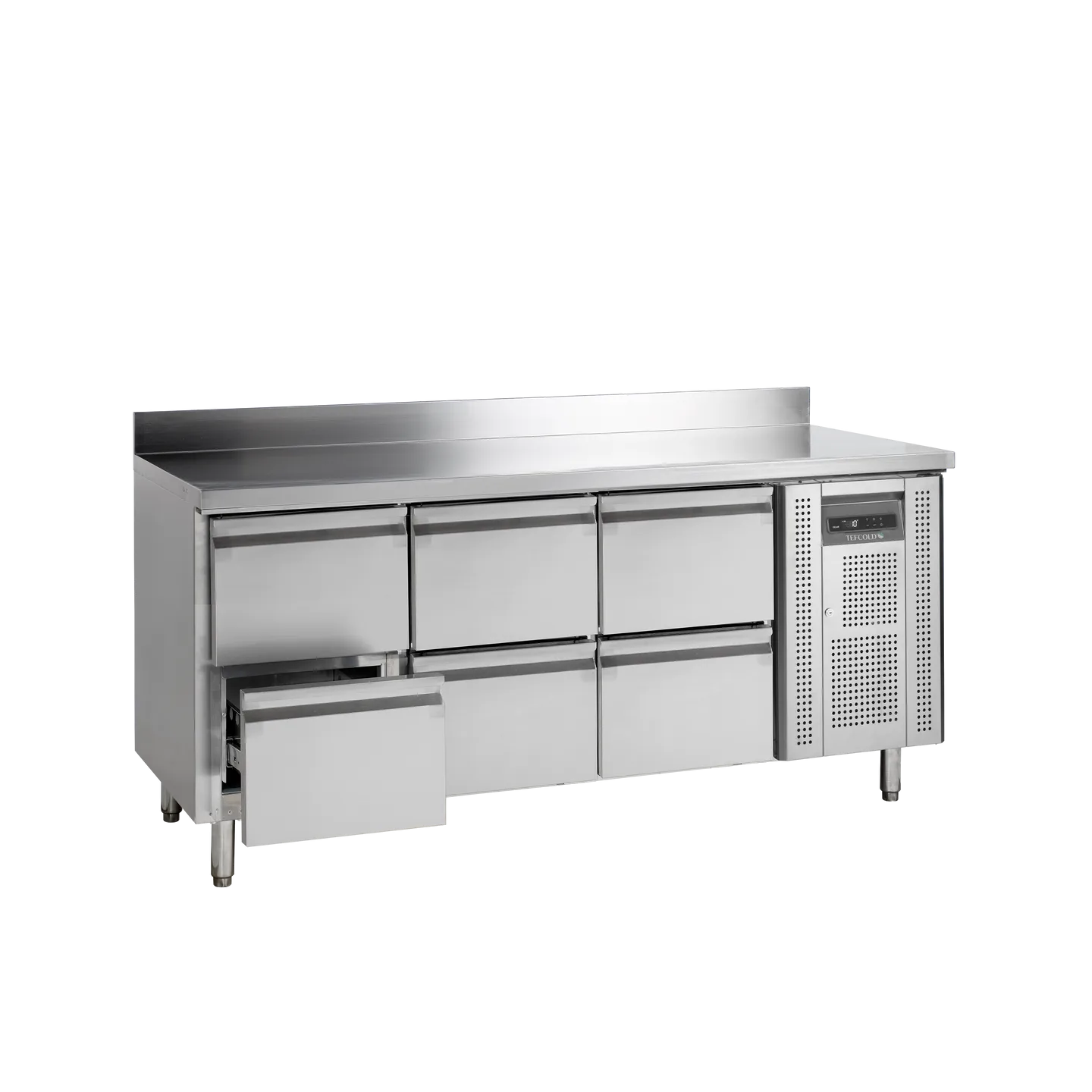 Comptoir pour saladette réfrigéré CK7360  6 tiroirs GN1/1 pces Inox 17692TEFCOLD-mondialchr.com