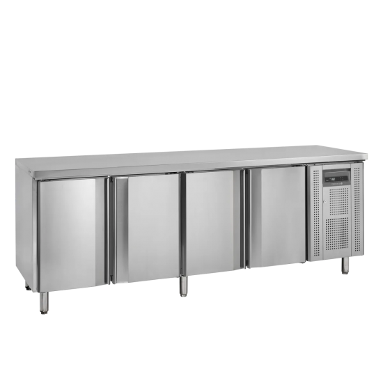 Comptoir pour saladette réfrigéré SK6410/+SP 4 portes Inox 17719 TEFCOLD-mondialchr.com