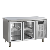 Comptoir pour saladette réfrigéré CK7210G 2 portes vitrées GN1/1 Inox 17721 TEFCOLD-mondialchr.com