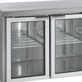Comptoir pour saladette réfrigéré CK7410G 4 portes vitrées GN1/1 Inox 17726 TEFCOLD-mondialchr.com