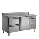 Comptoir pour saladette réfrigéré CK7220 1 porte et 2 tiroirs GN1/1 pces Inox 51584 TEFCOLD-mondialchr.com