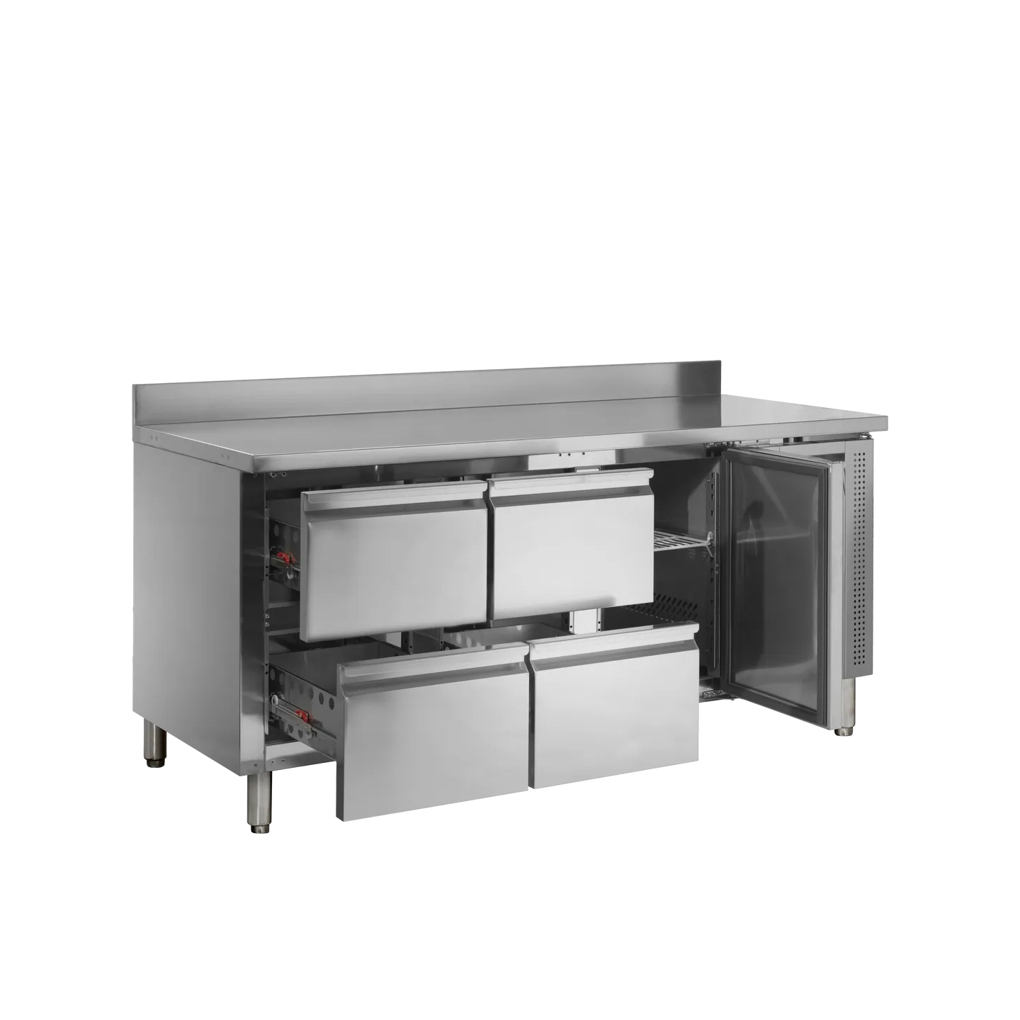 Comptoir pour saladette réfrigéré CK7340 1 porte et 4 tiroirs GN1/1 pces Inox 51586 TEFCOLD-mondialchr.com