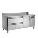 Comptoir pour saladette réfrigéré CK7340 1 porte et 4 tiroirs GN1/1 pces Inox 51586 TEFCOLD-mondialchr.com