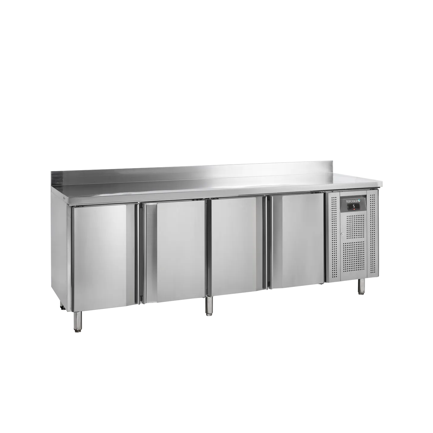 Comptoir pour saladette réfrigéré CK7410X1SP 4 portes GN1/1 Inox 54296 TEFCOLD-mondialchr.com