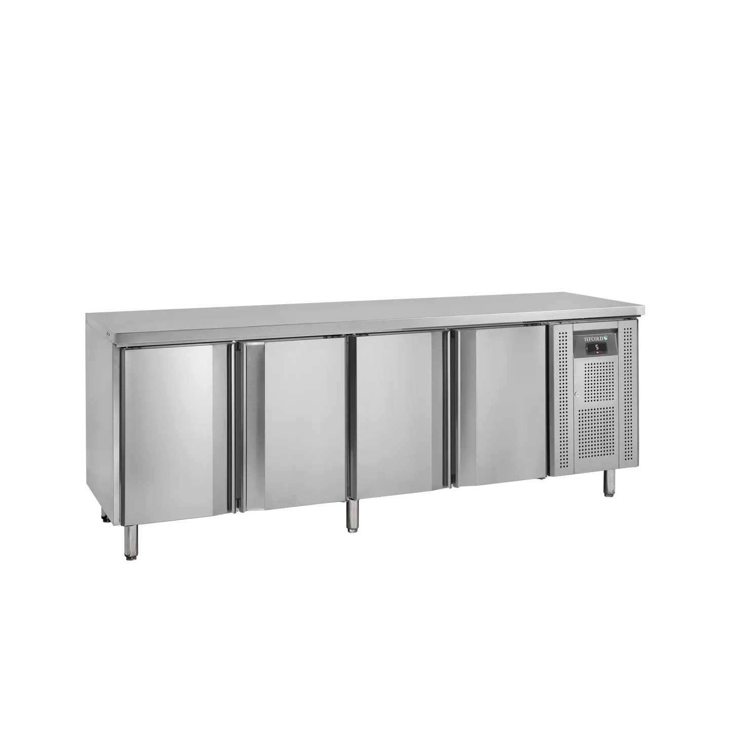 Comptoir pour saladette réfrigéré CK7410X1 4 portes GN1/1 Inox 54297 TEFCOLD-mondialchr.com