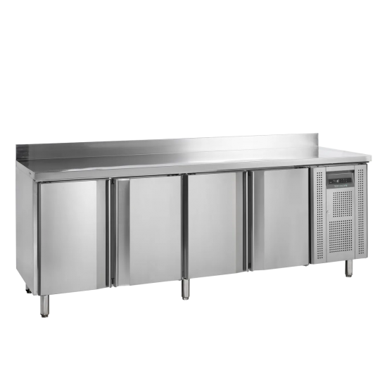 Comptoir pour saladette réfrigéré négative CF7410 4 portes GN1/1 Inox 17754 TEFCOLD-mondialchr.com