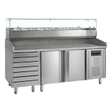 Meuble à pizza 2 portes avec module pour garniture PT1310 + VK38-200 Inox 17830 TEFCOLD-mondialchr.com