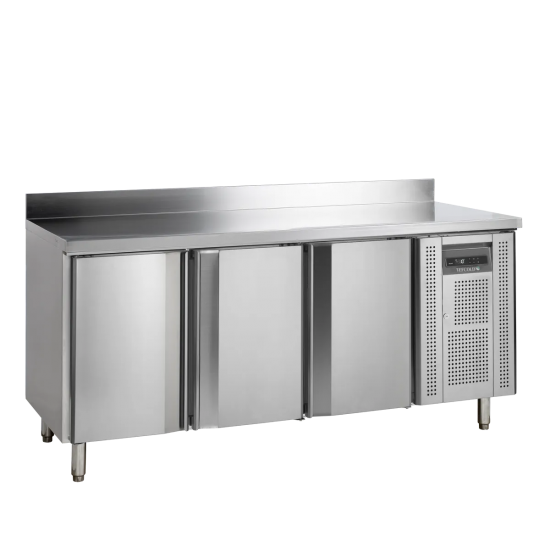 Comptoir pour saladette réfrigéré négative CF7310/-SP 3 portes GN1/1 Inox 17751 TEFCOLD-mondialchr.com