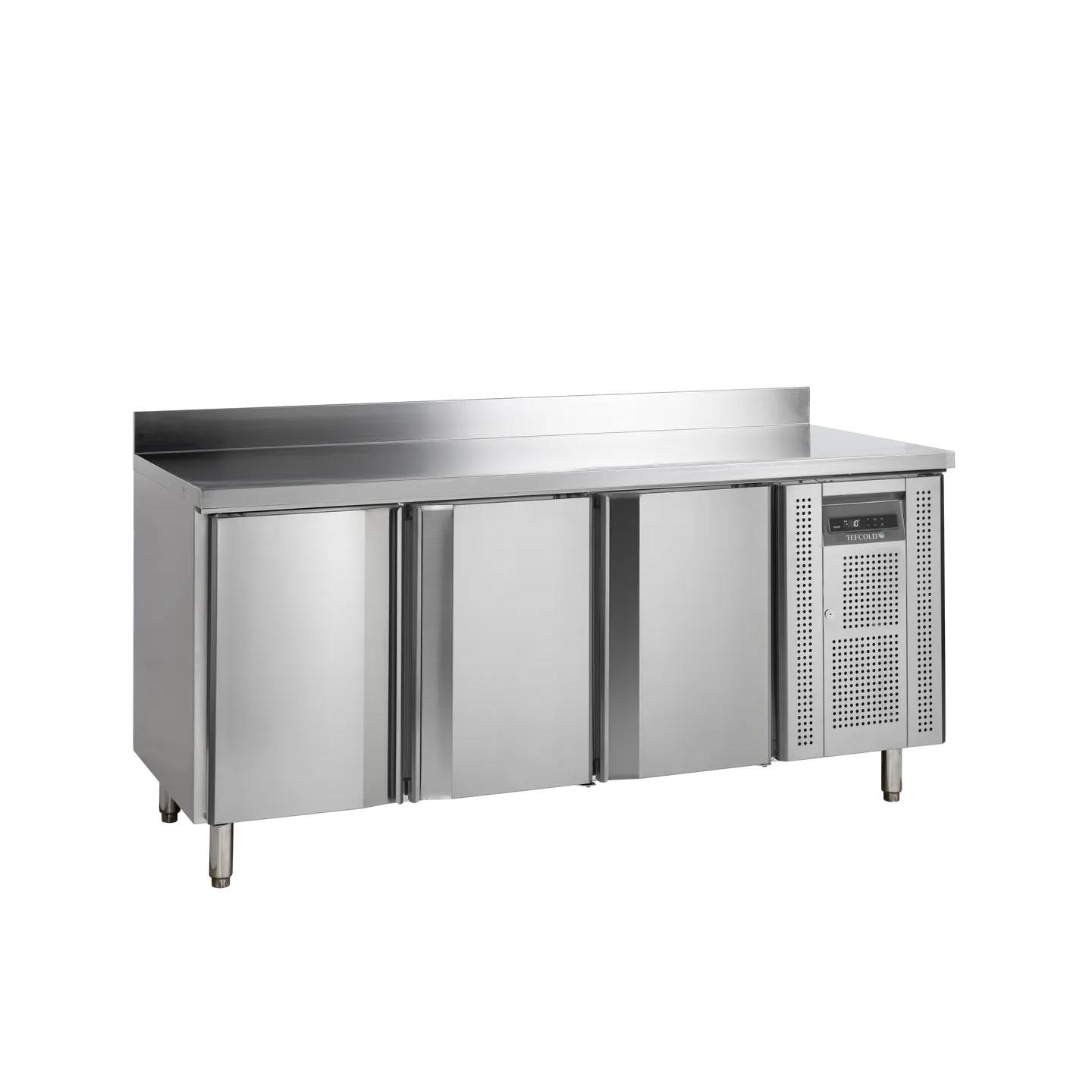 Comptoir pour saladette réfrigéré négative CF7310/-SP 3 portes GN1/1 Inox 17751 TEFCOLD-mondialchr.com