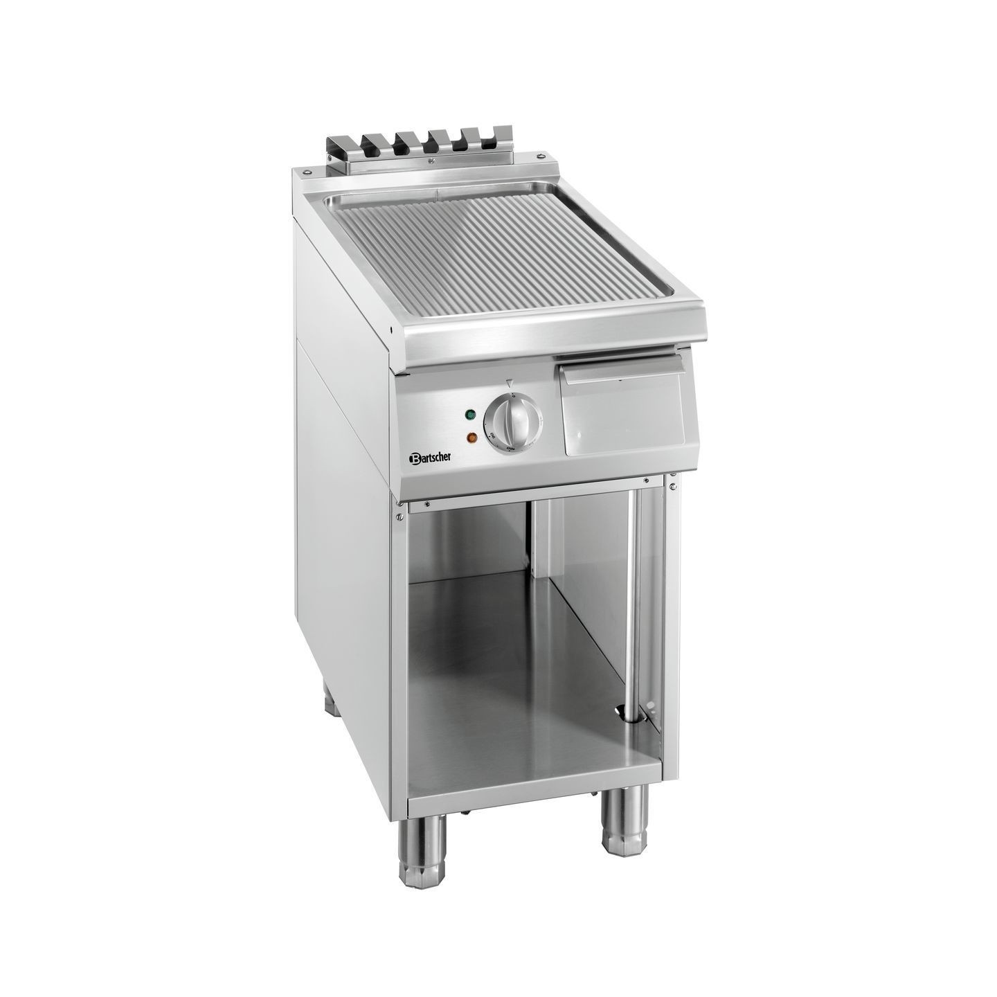 Plaque grill gaz 700 professionnelle, L400, nervurée 2855071 Bartscher