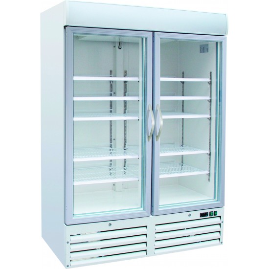 Armoire vitrine négatif double portes 1080L
