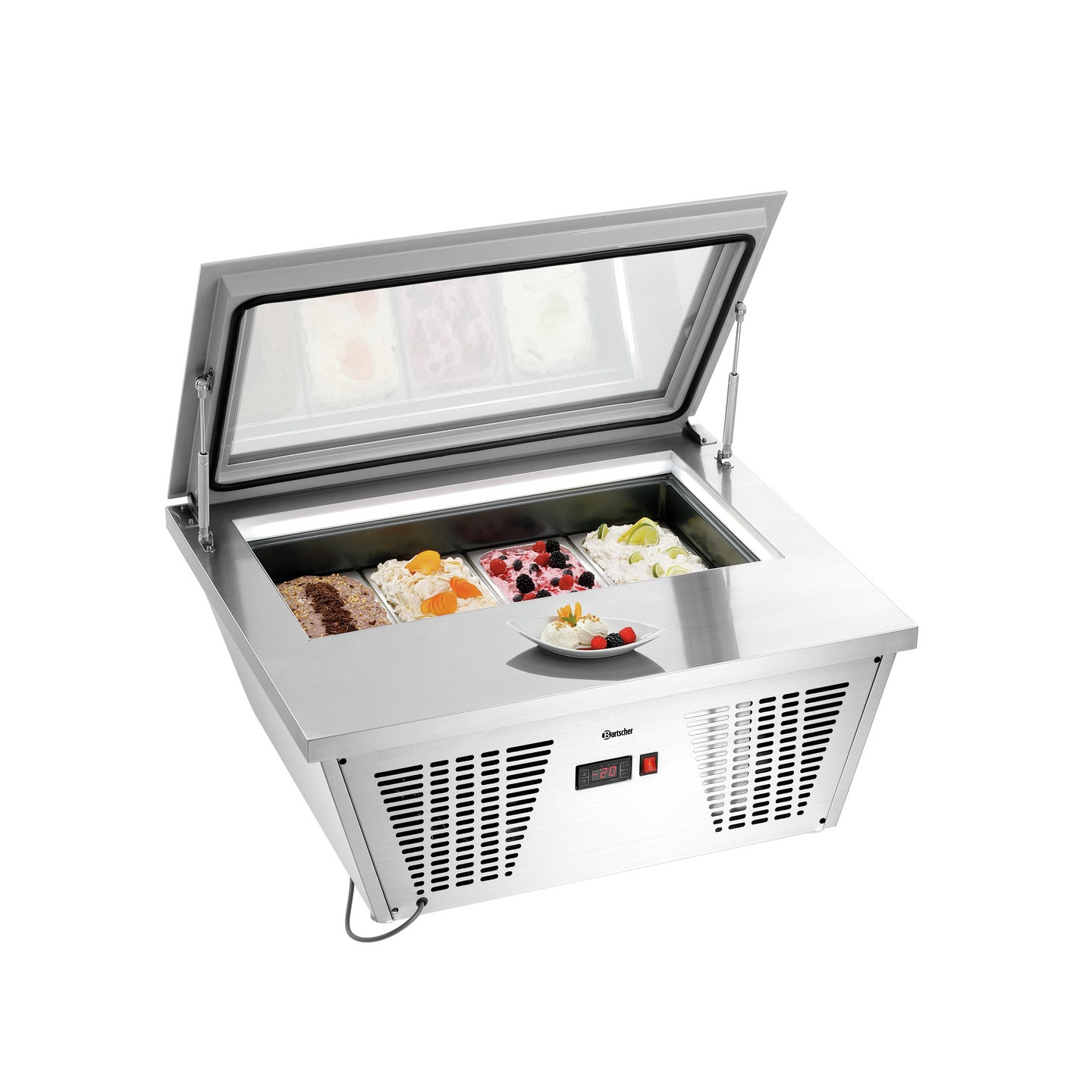 Vitrine à glaces pro 4 bacs de 6.5L Bartscher 700248 - mondialchr.com