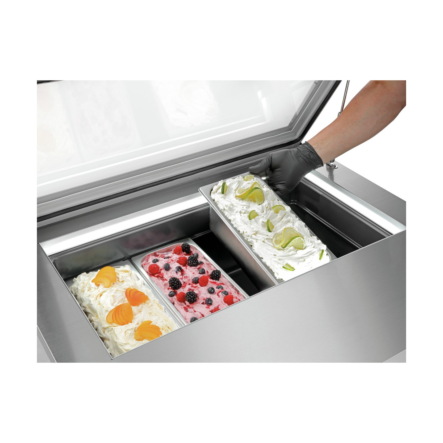 Vitrine à glaces pro 4 bacs de 6.5L Bartscher 700248 - mondialchr.com