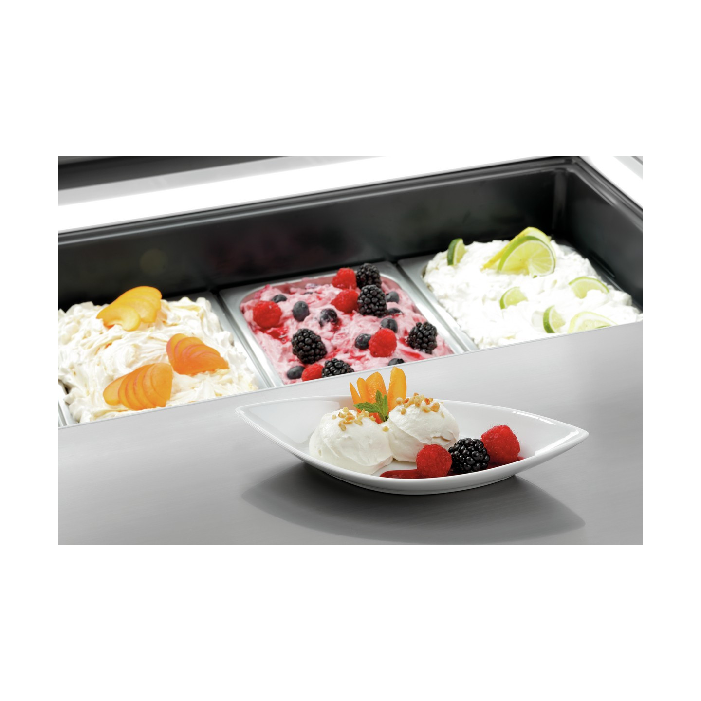 Vitrine à glaces pro 4 bacs de 6.5L Bartscher 700248 - mondialchr.com