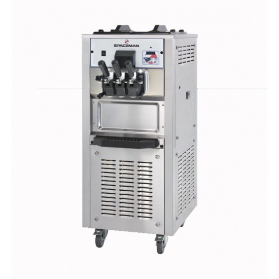 Machine à glace soft sur roulettes 2x12L 2 parfums +1 mixte 30L/h