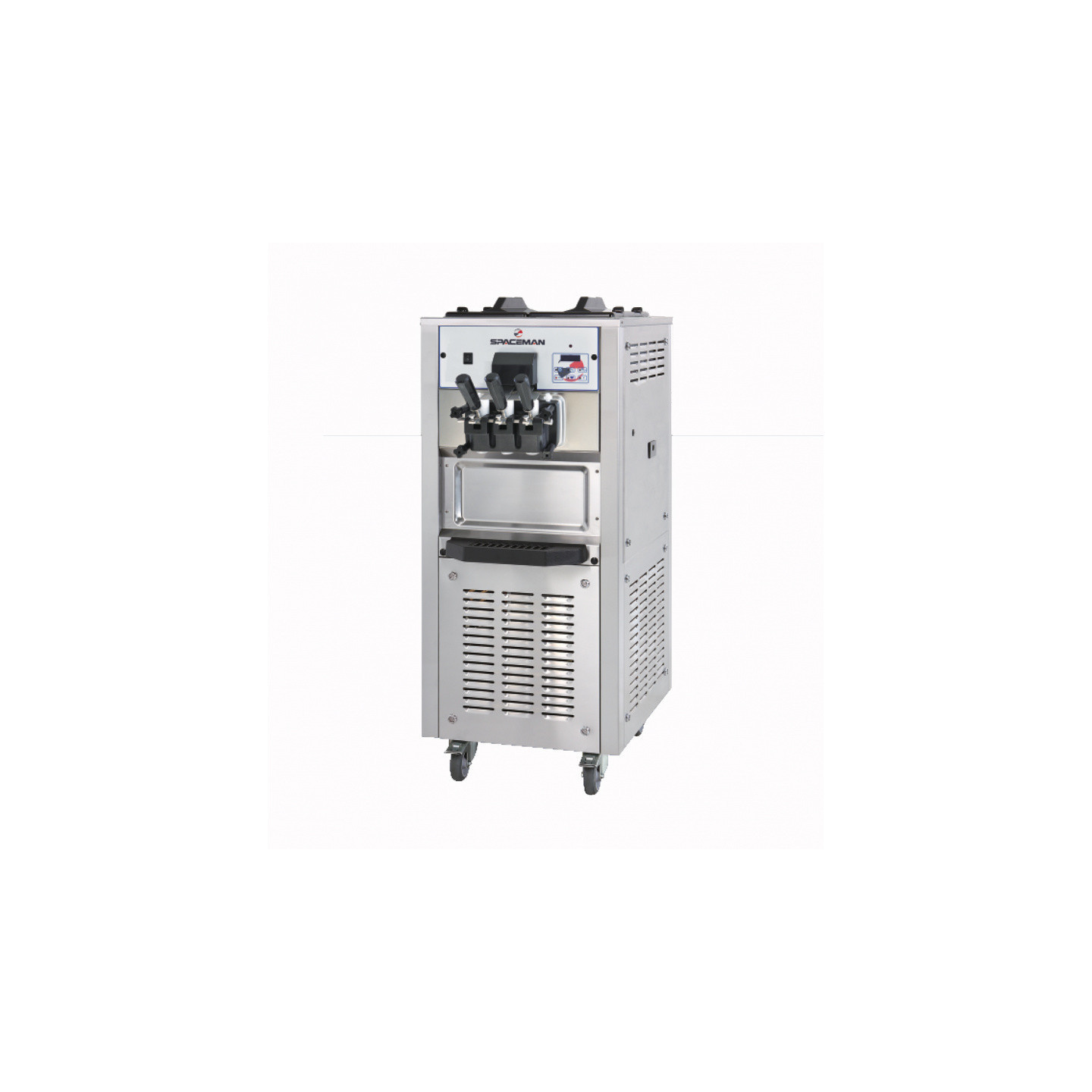 Machine à glace soft sur roulettes 2x12L 2 parfums +1 mixte 30L/h