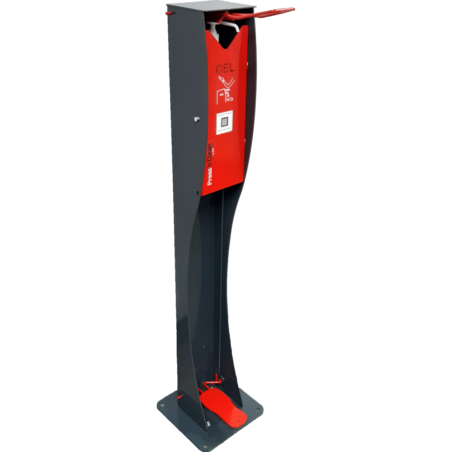 Distributeur de gel hydroalcoolique à Pédale et coude 1L Press’n Clean