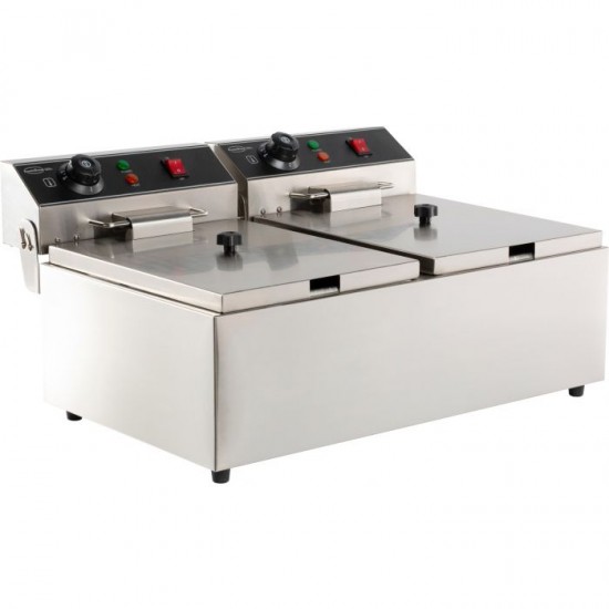 Friteuse posable électrique 2x6L Combisteel 7455.1008 double cuve compacte - mondialchr.com