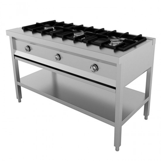 Cuisinière à gaz 3 brûleurs Combisteel 7003.0910 - mondialchr.com