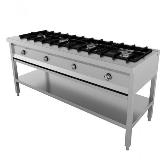 Cuisinière gaz pro 4 feux Combisteel 7003.0915 inox - mondialchr.com