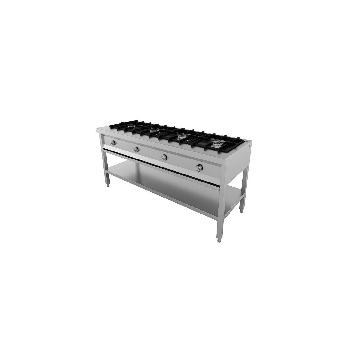 Cuisinière gaz pro 4 feux Combisteel 7003.0915 inox - mondialchr.com