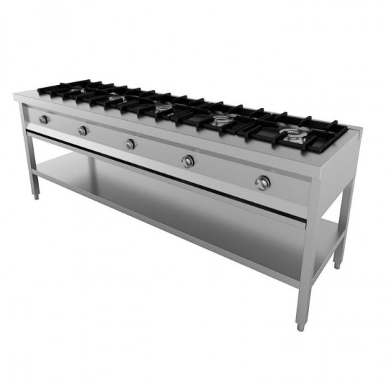 Cuisinière à gaz 5 brûleurs Combisteel 7003.0920 Pro- mondialchr.com