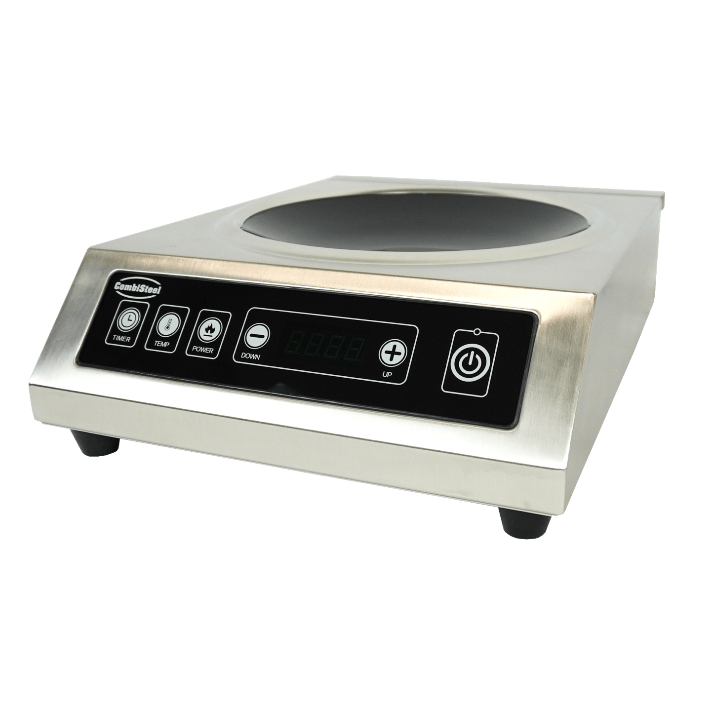 Wok à induction professionnel 3500W en inox Combisteel –mondialchr.com