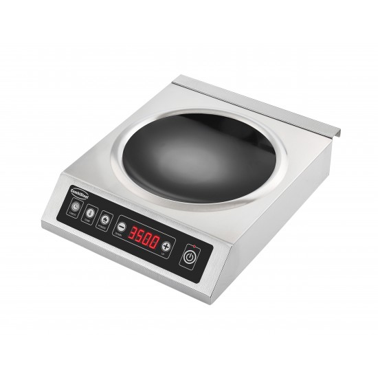Wok à induction professionnel 3500W en inox Combisteel –mondialchr.com