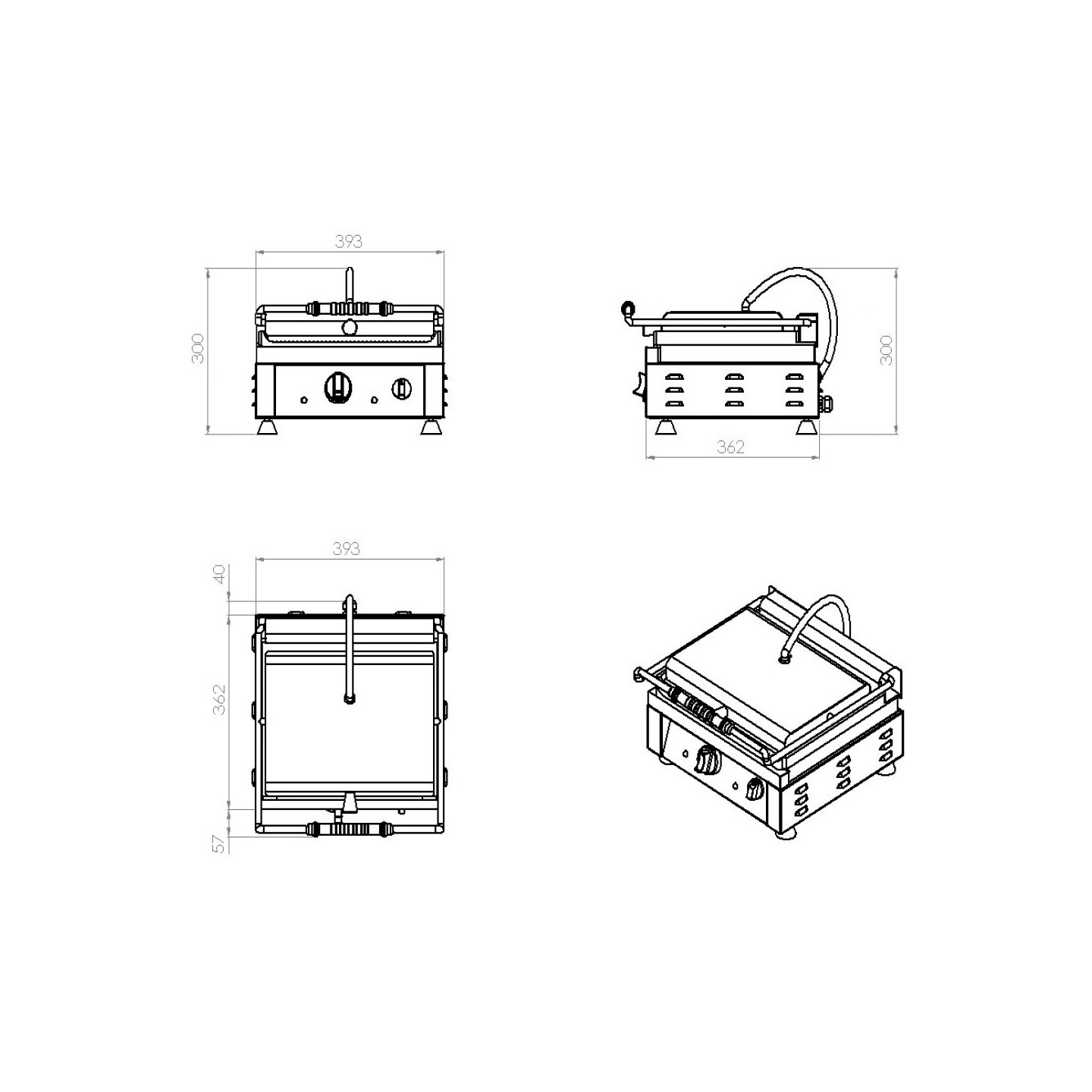 Grille de contact panini lisse/rainuré Combisteel 7491.0010-mondialchr.com