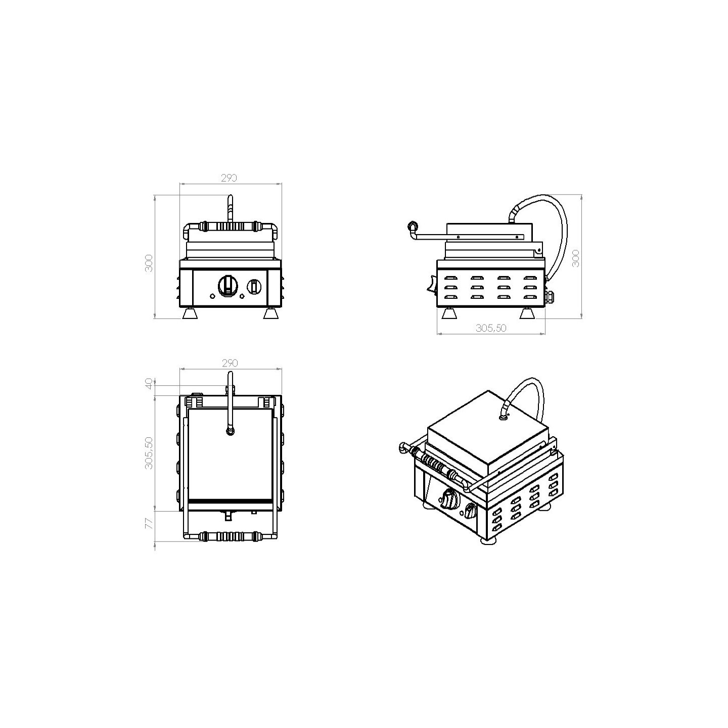 Appareil à gaufre professionnel Combisteel 7491.0050 - mondialchr.com