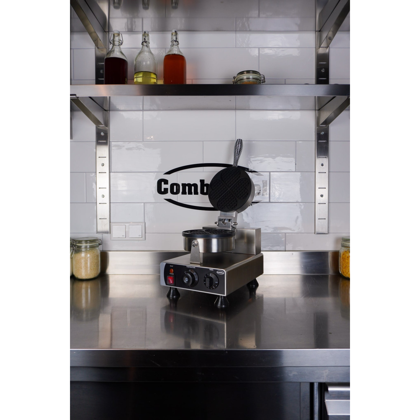 Gaufrier Pro 4PCS Forme Cœur Inox Combisteel 7540.0050 -mondialchr.com